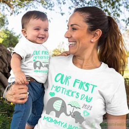 Elephant Matching Mom and Baby Shirt | CustomFeeling