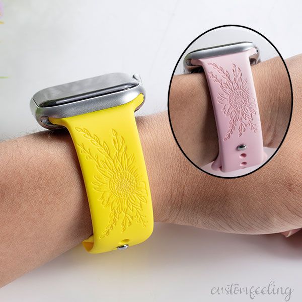 Personalized Laser Engraved Silicone Watch Band Compatible with