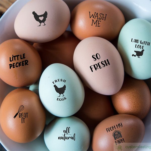 Personalized Egg Labels with 27 Designs Farm Stamp Fresh Egg Stamp